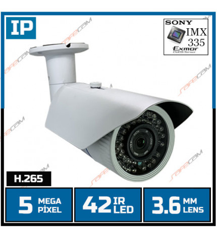 SAFECAM IC-6199 5 MP 42 LED 3.6 MM LENS SONY IMX335 SENSOR METAL KASA H.265 IP KAMERA