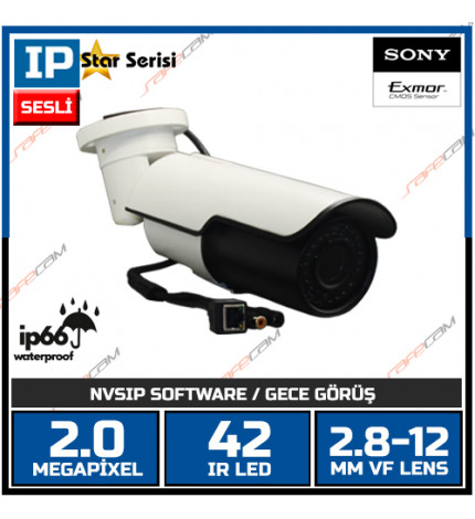 SAFECAM IC-9096 2 MP SONY EXMOR IMX307 2.8-12 MM VARİFOCAL LENS 42 IR LED IP KAMERA
